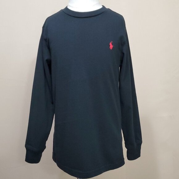 6 Boys Black Long Sleeve T-Shirt with Red Pony Polo by Ralph Lauren - Picture 6 of 10
